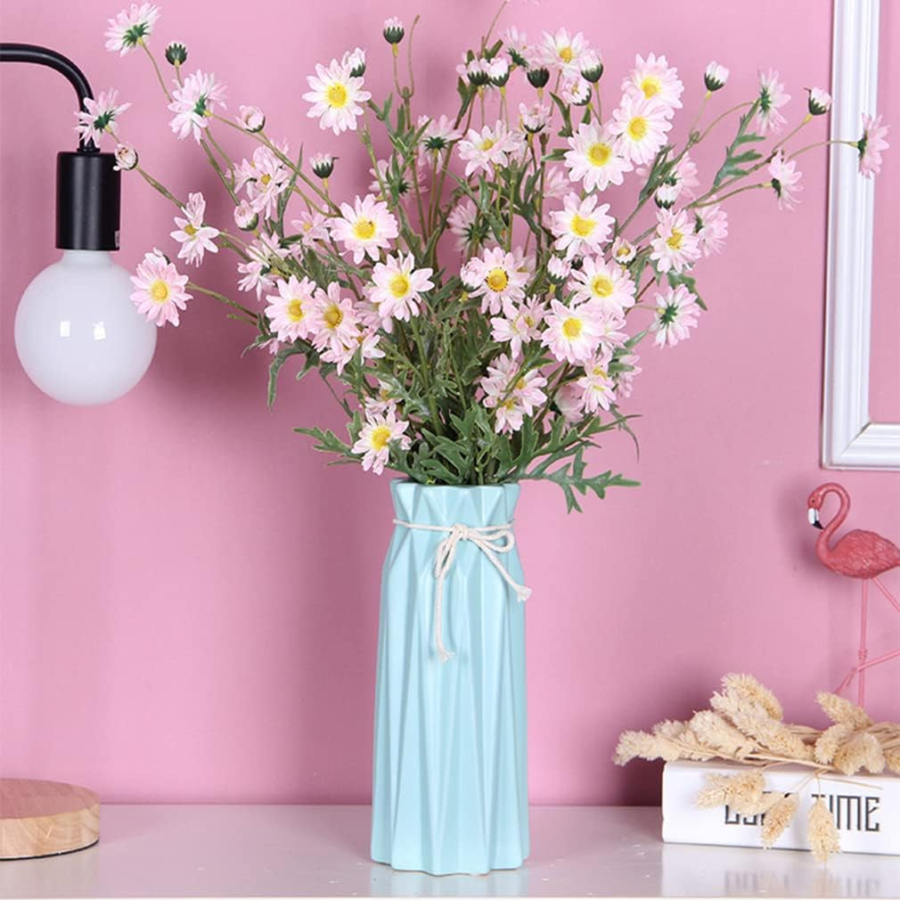 9.5-Inch Blue Ceramic Flower Vase