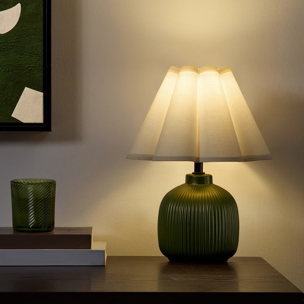 12.5-Inch Green Ceramic Table Lamp
