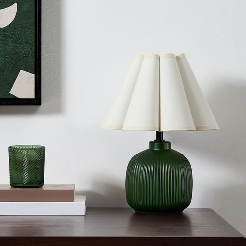 12.5-Inch Green Ceramic Table Lamp