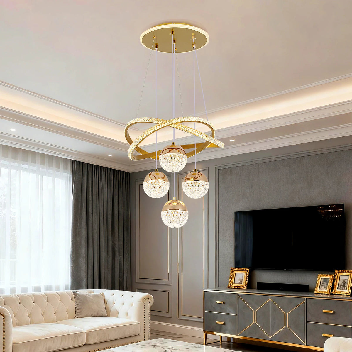 Modern 3-Color LED Chandelier