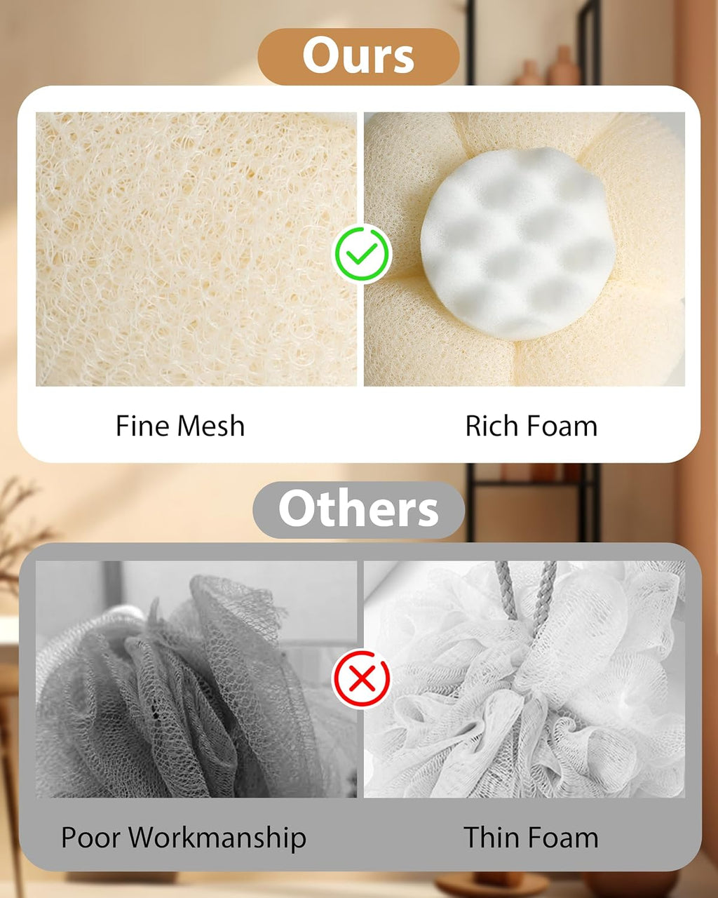 2-in-1 Flower-Shaped Bath Sponge