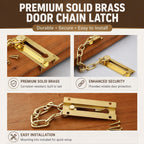 Solid Brass Security Door Chain Guard