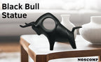 Black Ceramic Bull Statue