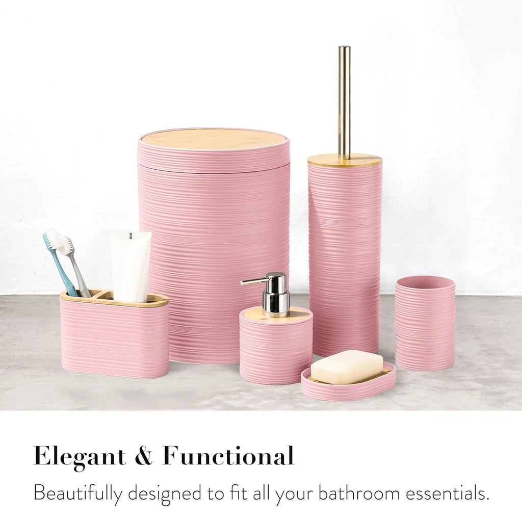 6-Piece Pink Bathroom Accessories Set
