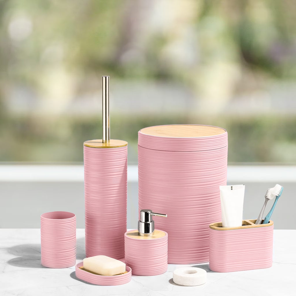 6-Piece Pink Bathroom Accessories Set