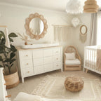 24-Inch Boho Scalloped Jute Wall Mirror