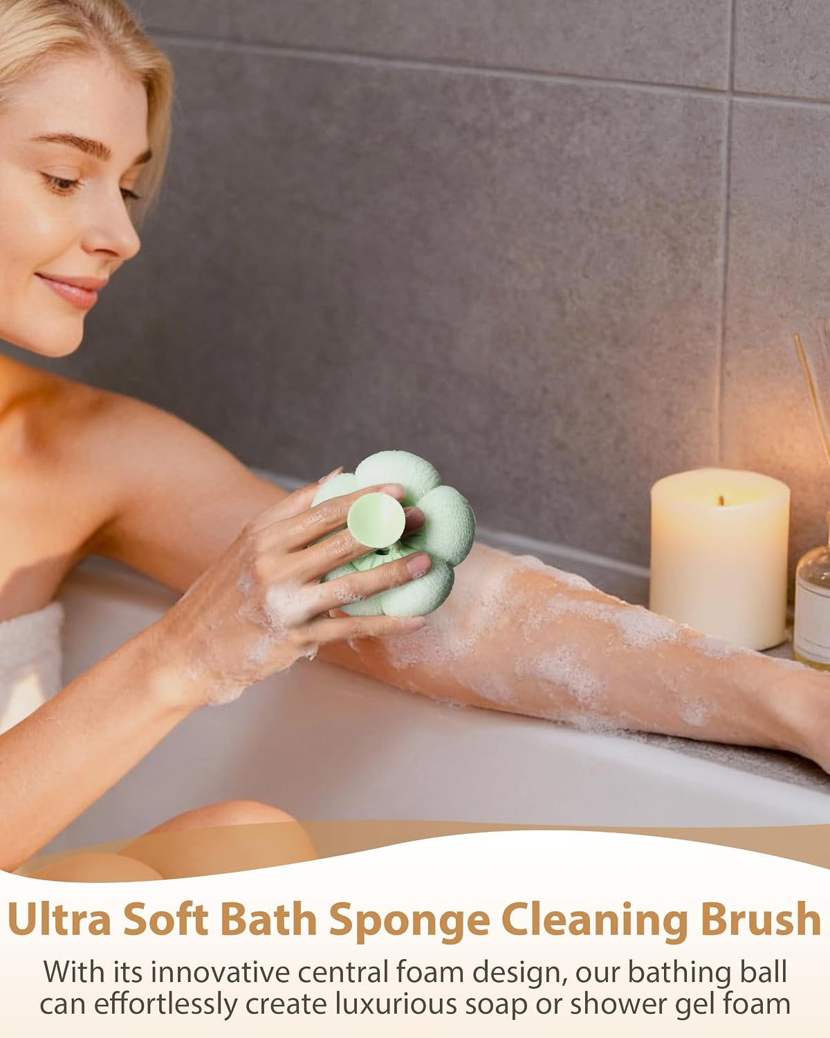 2-in-1 Flower-Shaped Bath Sponge