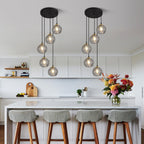 5-Light Smoked Glass Cluster Chandelier