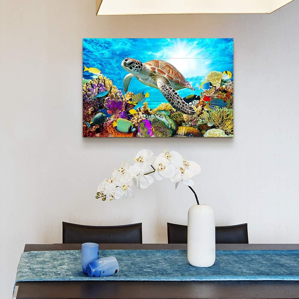 Sea Turtle Family Canvas Wall Art