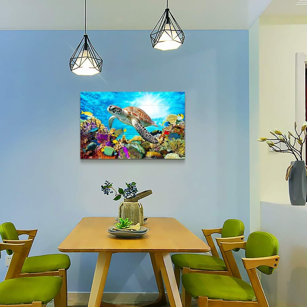 Sea Turtle Family Canvas Wall Art