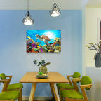 Sea Turtle Family Canvas Wall Art