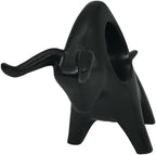 Black Ceramic Bull Statue