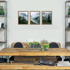 Framed Forest Landscape Wall Art – Set of 3
