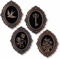 Vintage Bronze Oval Wall Plaques – Set of 4