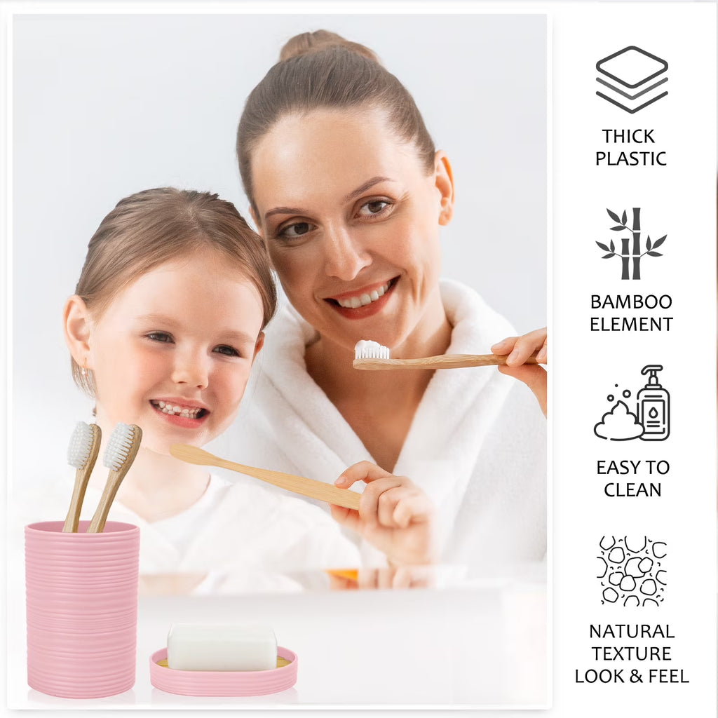 6-Piece Pink Bathroom Accessories Set