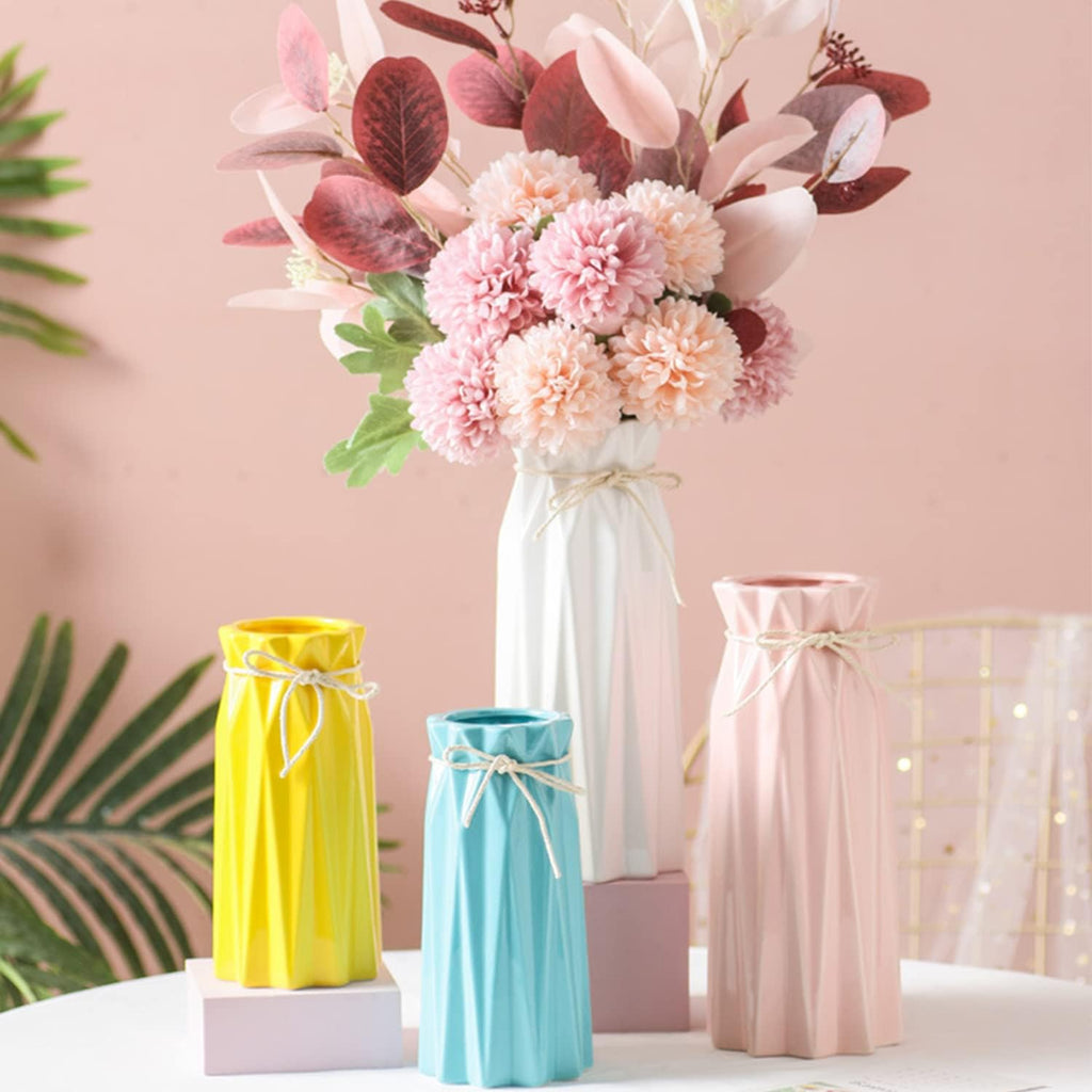 9.5-Inch Blue Ceramic Flower Vase