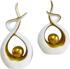 Abstract Gold Art Statues – Set of 2