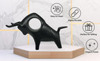 Black Ceramic Bull Statue